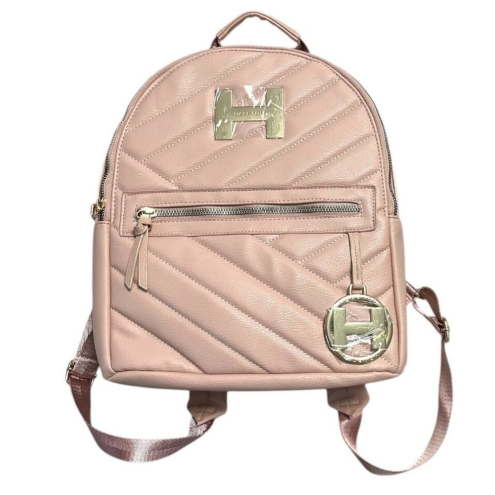 Halston Pink Quilted Backpack